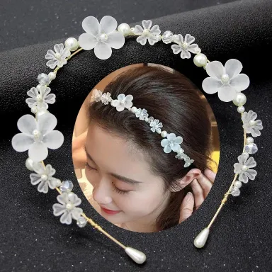 Simple New Pearl and Flower Design Headband